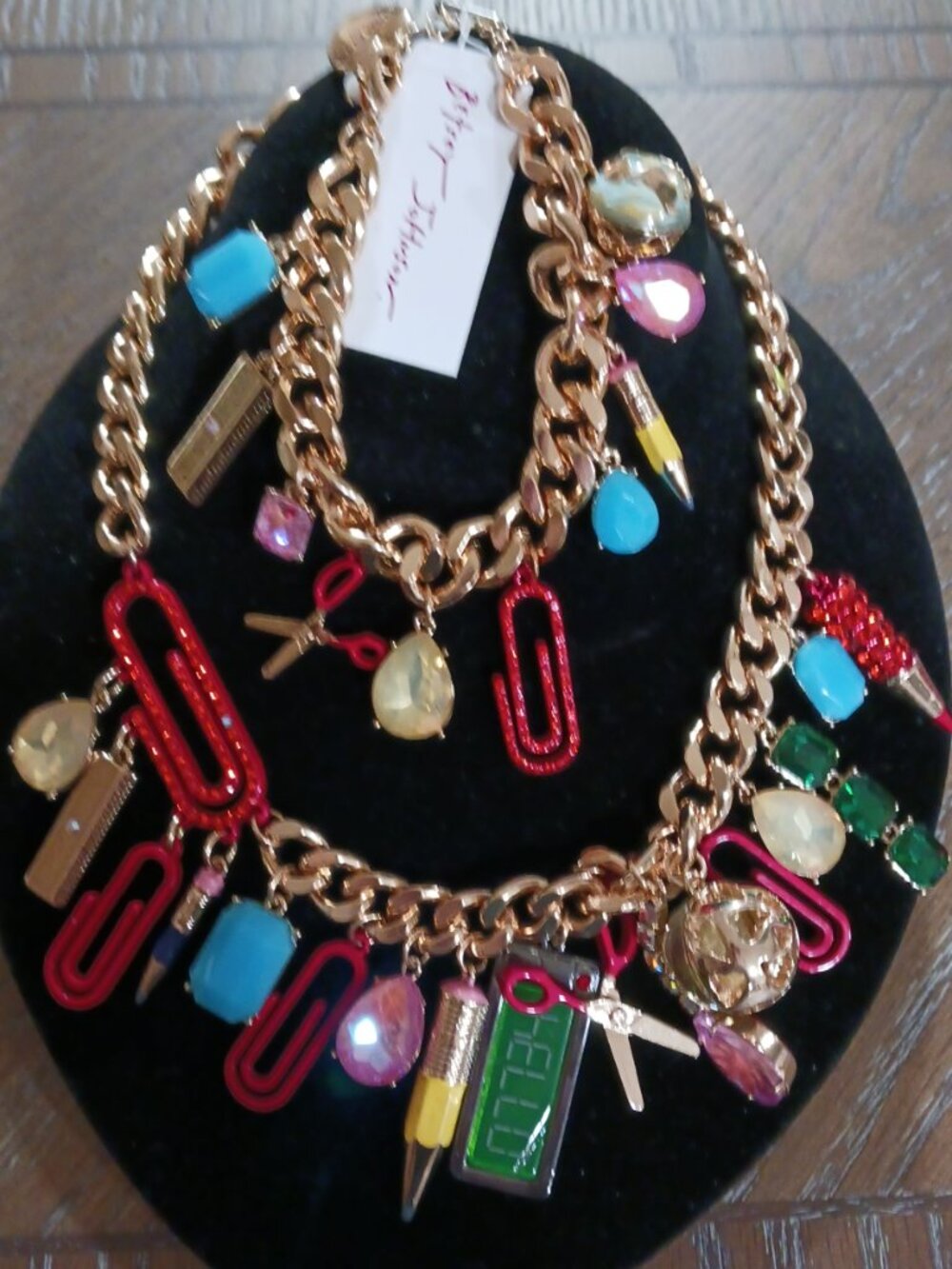 BACK TO SCHOOL BETSY JOHNSON - CURB CHAIN NECKLACE AND BRACELET - Picture 3 of 4
